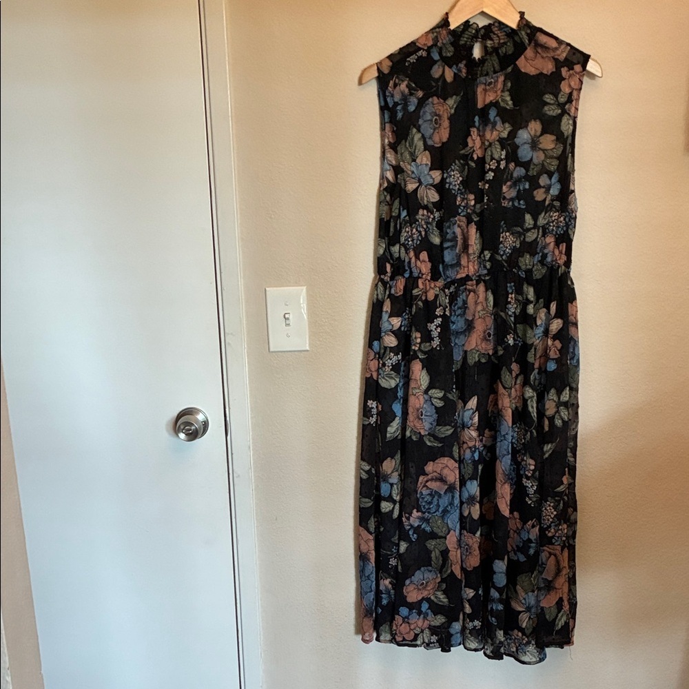 Torrid Floral Maxi Dress - Black and Blue